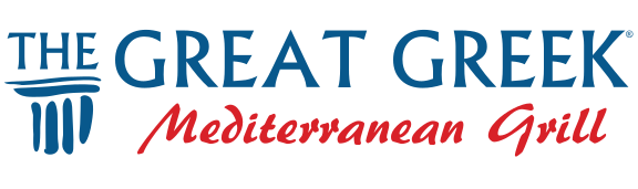 Logo for The Great Greek Mediterranean Grill featuring a stylized column design.